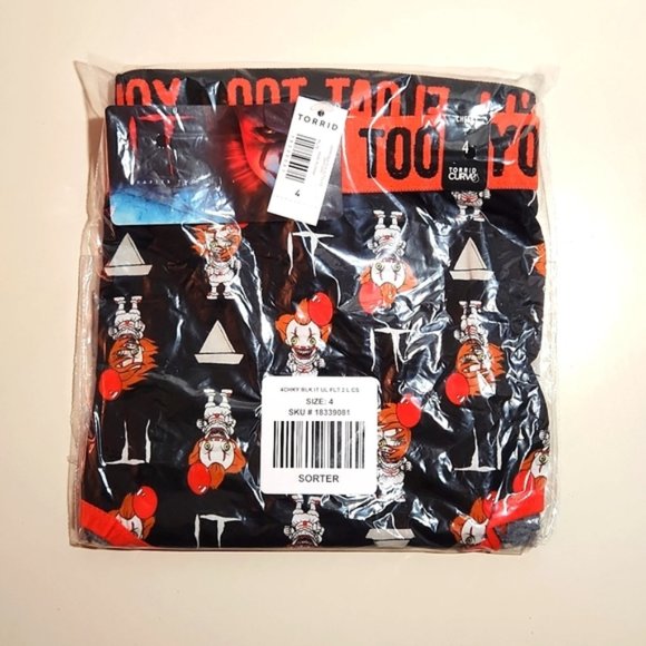 ❤️NWT VINTAGE TORRID PENNYWISE BALLOON CLOWN PANTY YOU'LL FLOAT TOO HALLOWEEN - Picture 5 of 10